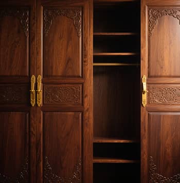 Moonlight Carved Walnut Wardrobe