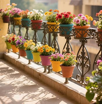 Lahore Balcony Cast Iron Plant Stands