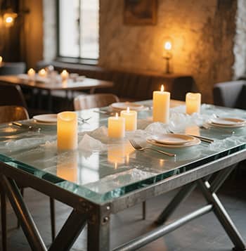 Karakoram Glacier Glass Dining Table