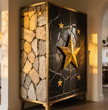 Balochistan Starry Night Stone Inlaid Cabinet