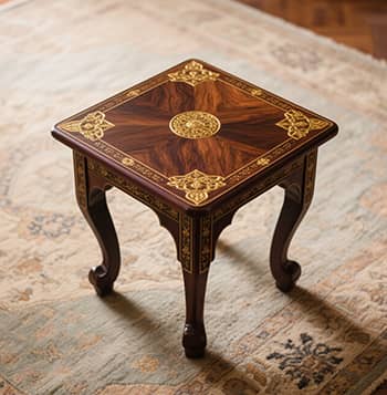 Silk Road Inlaid Rosewood Side Table