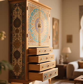 Persian Miniature Inset Wall Cabinet